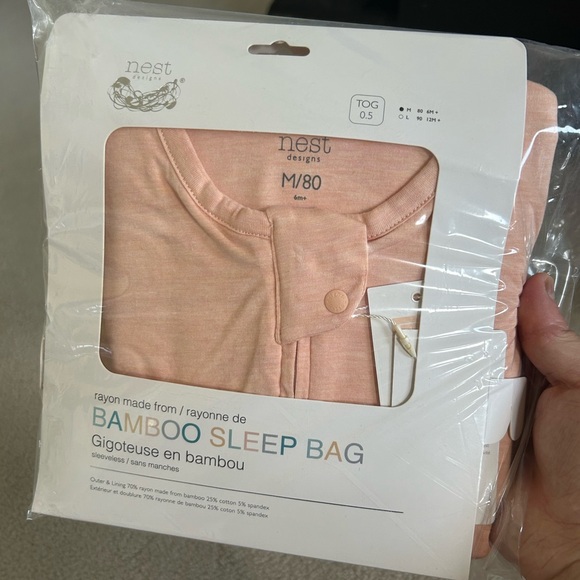 Nest designs bamboo sleeveless sleep bag 0.5 TOG size (M) 80 6M+ Brand new - Picture 2 of 4